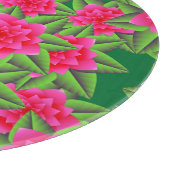 Fuschia Roze Camellias en Groene Bladeren Snijplank (Hoek)