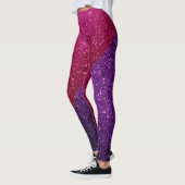 Fuschia Roze en Donkere Paarse Glitter Glam Leggin Leggings (Links)