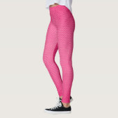 Fuschia roze gepatterde actieve kleding leggings (Links)