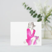 Fuschia Silk Briefkaart (Staand voorkant)
