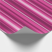 Fuschia strepen cadeaupapier (Hoek)