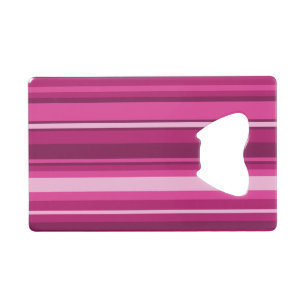 Fuschia strepen creditkaart flessenopener