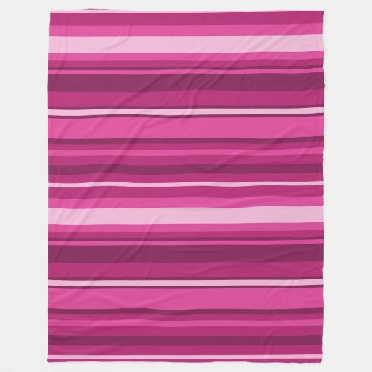 Fuschia strepen fleece deken (Voorkant)