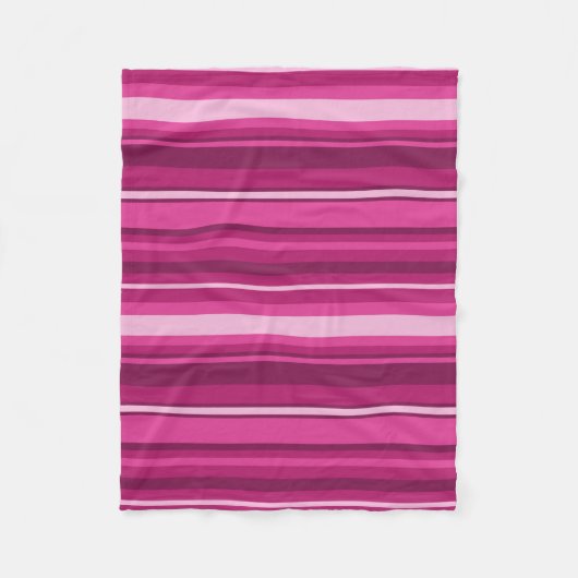 Fuschia strepen fleece deken (Voorkant)