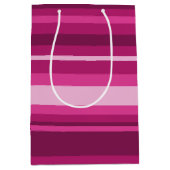 Fuschia strepen medium cadeauzakje (Voorkant)