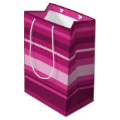 Fuschia strepen medium cadeauzakje (Achterkant Gekanteld)