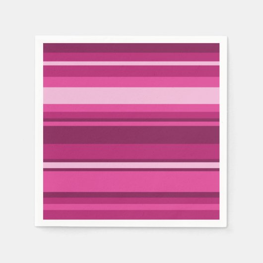 Fuschia strepen servetten (Voorkant)