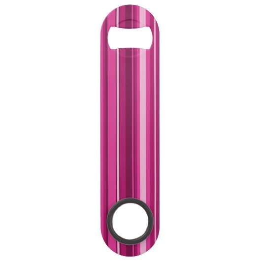 Fuschia strepen speed flessenopener (Achterkant)