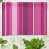 Fuschia strepen theedoek (Gevouwen)