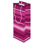 Fuschia strepen wijn cadeautas (Achterkant Gekanteld)