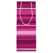 Fuschia strepen wijn cadeautas (Achterkant)