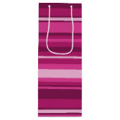 Fuschia strepen wijn cadeautas (Voorkant)