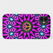 Fuschia Stropdas-Dye Peace Sign Case-Mate iPhone Case (Achterkant (horizontaal))