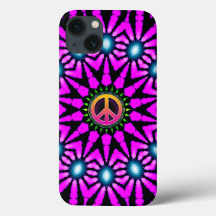 Fuschia Stropdas-Dye Peace Sign iPhone 13 Hoesje