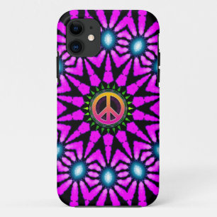 Fuschia Stropdas-Dye Peace Sign iPhone 5 Hoesje