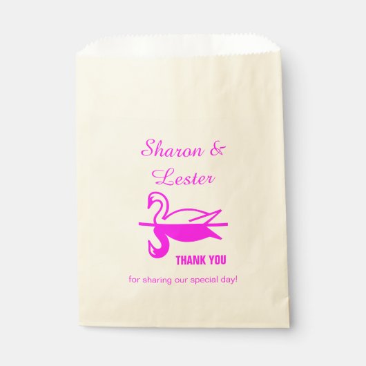 Fuschia Swans Bedankzakje (Voorkant)