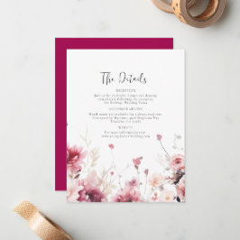 Fuschia Trouwgegevens Notitiekaartje
