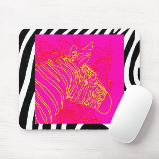 Fuschia Zebra Muismat (Met muis)