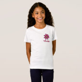 Fuscia Bloem Doodle Persoonlijk T-shirt (Voorkant volledig)
