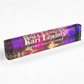 Fuscia en Gold Alcohol Ink Scheppen Naambordje