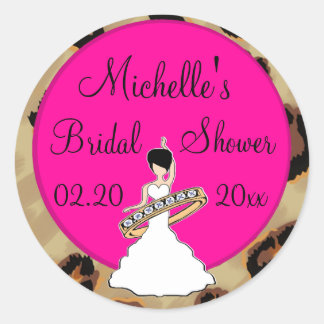 Fuscia Leopard Vrijgezellenfeest Stickers