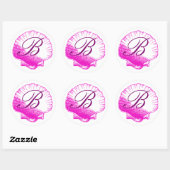 Fuscia Monogrammed Zee Shell Sticker (Vel)