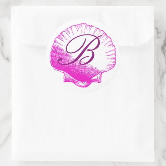Fuscia Monogrammed Zee Shell Sticker (Tas)
