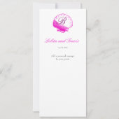 Fuscia Roze Zeeschelp Bruiloft Receptie Diner Menu Kaart (Achterkant)