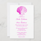 Fuscia Sea Shells Weddenschap Kaart (Voorkant)