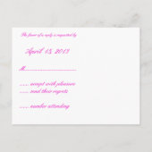 Fuscia Shell Beach Wedding RSVP Briefkaart (Achterkant)