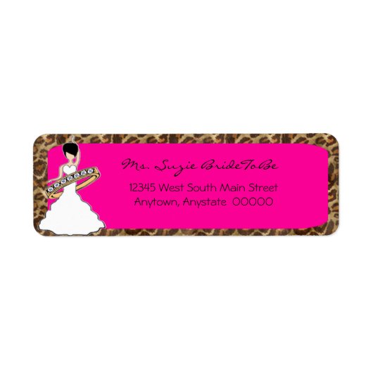 Fuscia Wild Side Raven Bruid Adresetiketten Etiket (Voorkant)