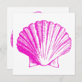 Fuscia Zee Shell Luau Reception Invitation Kaart (Voorkant / Achterkant)