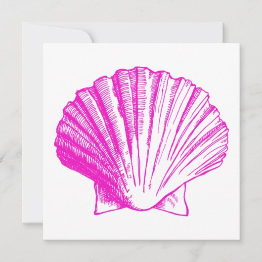 Fuscia Zee Shell Luau Reception Invitation Kaart (Voorkant)