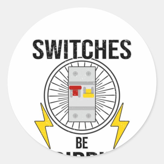 Fuse Electrician Electrician Ronde Sticker (Voorkant)