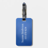 Fused Glass Look Art Monogram Blues Bagagelabel (Achterkant verticaal)