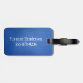 Fused Glass Look Art Monogram Blues Bagagelabel (Achterkant horizontaal)