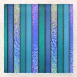 Fused Glass Look Art Ocean Blues Glazen Onderzetter