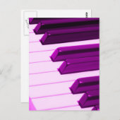 Fusha roze piano- of orgaantoetsenbord briefkaart (Voorkant / Achterkant)