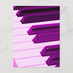 Fusha roze piano- of orgaantoetsenbord briefkaart