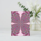 Fusha Roze ventilator Briefkaart (Staand voorkant)