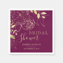 Fushcia & Gold Modern Floral Vrijgezellenfeest Nap