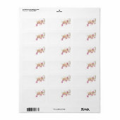 Fushia bloemen Label (Full Sheet)