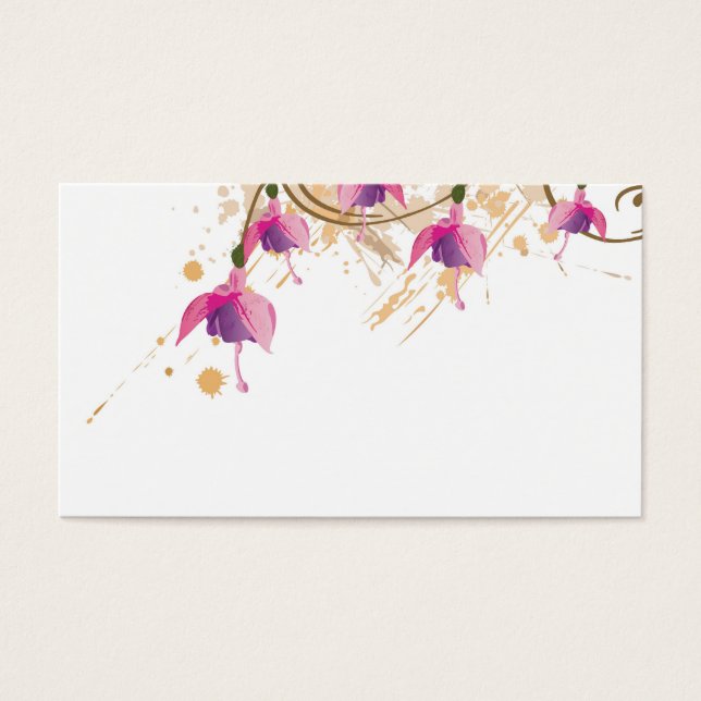 Fushia bloemen Profiel Kaart (Voorkant)