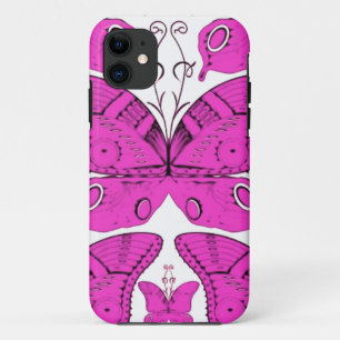 Fushia Butterflies iPhone 11 Hoesje