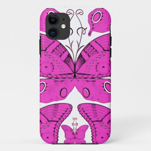 Fushia Butterflies Case-Mate iPhone Case (Achterkant)