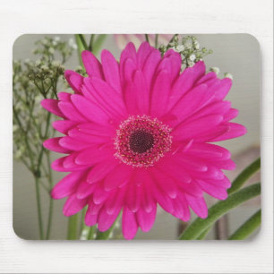 fushia daisy mousepad muismat