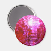 FUSHIA DISCO BALL DANCE PARTY MAGNEET (Voorkant / Achterkant)