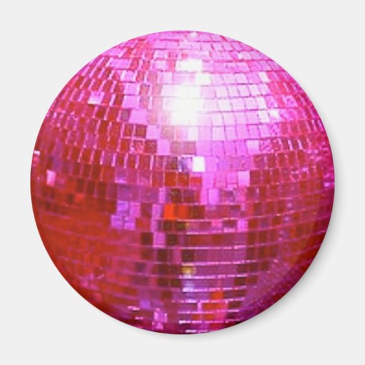 FUSHIA DISCO BALL DANCE PARTY MAGNEET (Voorkant)