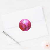 FUSHIA DISCO BALL DANCE PARTY RONDE STICKER (Envelop)