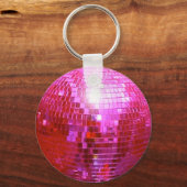 FUSHIA DISCO BALL DANCE PARTY SLEUTELHANGER (Voorkant)